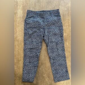 Anthropologie Cartonnier Blue and White Patterned Charlie Cropped Trousers